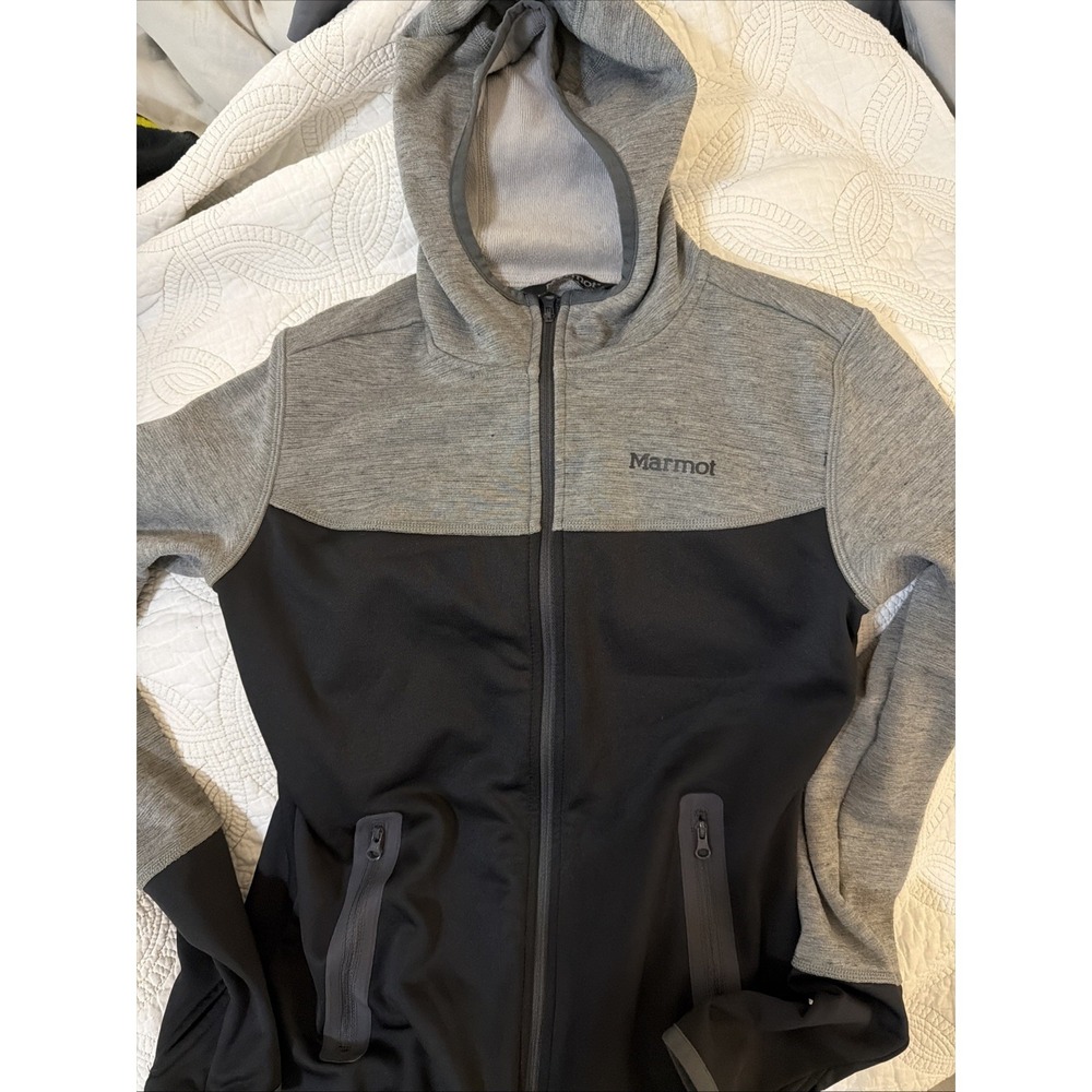 Marmont Women's Size XS Hoodie Sirona Full Zip Fleece Lined Hood Black/Gray
